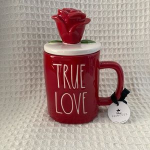 Rae Dunn True Love Mug With Red Rose On Lid